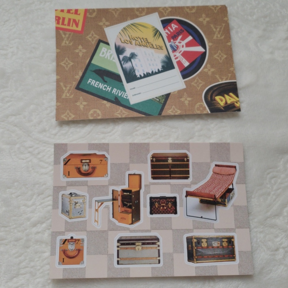 Louis Vuitton 10 stickers 2 postcards